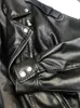 Womens Leather Faux Sungtin Black PU Jackets Women with Belt Oversized Korean Loose Motorcycle Fashion Causal Outerwear 230209