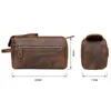 Trousses de toilette en cuir véritable trousse de toilette pour hommes lavage rasage Dopp Kit femmes voyage maquillage pochette cosmétique sac étui organisateur Necessaire 230209