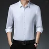 Casual shirts voor heren 22 shirt heren mulberry zijden veer mannelijke niet-ijzer luxe luxe lange mouw sociaal zwarte zakelijke top