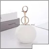 Keychains Bancos adoráveis ​​femininos pom poms faux rex rabbit pur 8cm Ball Key Bag Bag Hang Car Ring Pingente Drop D Dhseller20 DHQYC