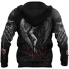 Sweats à capuche pour hommes Sweatshirts Reaper Skull Angel et Demon 3D partout imprimé automne hommes unisexe décontracté pull zippé Streetwear sudadera hombre 230209