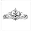 Z bocznymi kamieniami Pierścienie dla kobiet Kryształowa cyrkon przyjęcie ślubne Biżuteria ślubna Delikatna żeńska pierścionek zaręczyn