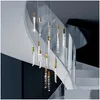 Люстры современная чердака светодиодная люстра K9 Хрустальная дуплексная лестница
