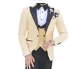 Mens Suits Blazers 3 Pieces For Custom Made Groom Groomsmen Tuxedos Wedding Suit Terno MasculinoJacketPantVest 230209