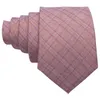 Mens Vests BarryWang Pink Plaid Waistcoat Blend Tailored Collar Vneck 3 Pocket Check Vest Tie Set Formal Leisure MD2301 230209