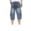 Männer Jeans Muiti Tasche Knie Länge Denim Shorts Für Männer Sommer Hip Hop Dance Lose Fit Mann Baggy Cargo Jean große GrößeHerren