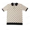 xinxinbuy 男性デザイナー tシャツ tシャツ 23ss ニットジャカード文字プリント半袖綿女性アプリコット黒 XS-2XL