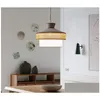 Pendant Lamps Japanese Simple Art Fabric Led E27 Restaurant Modern Suspension Luminaire Living Room Decoration Bedroom Study Drop De Dhpbq