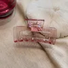 Koreanischer Stil Mädchen Herz Rosa Grün Transparente Haarspangen Kunststoffgriff Clip Große Hochsteckfrisur Haarschmuck