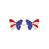 Stud s￤ljer Copper Diamond Star Butterfly ￶rh￤ngen American Independence Day Creative Personality Ear Accessories Dhhkm