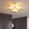 Nordic All Copper Crystal lamps Luxury LED Bedroom children's study warm Modern minimalist Pentagram Ceiling Lights 0209