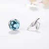 Boucles D'oreilles Clous Doux Brillant Pierre De Lune Boule Pierre Sirène Pour Les Femmes Argent Plaqué Mer Bleu Cristal Clé Queue De Poisson Boucle D'oreille JewelryStud