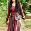 Casual jurken middeleeuwse kleding vrouwen lange mouw maxi gewaad vintage fee elfjurk renaissance celtic viking gotische kleding fantasie bal jurk 230209