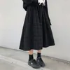 Nya modekjolar kvinnor Autumn Winter Plaid A-Line Pleated 2023 Female 2 Colors Japanese Style High Elastic Midje Long Harajuku