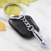 Keychains Creative Microphone Keychain Music Gifts Key Chain Metal Ring Fashion KeyFob Tools