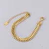 Link Chain Stainless Steel Bracelet High Quality Gold Color Heavy Metal Texture Bracelet for Women 2022 G230208