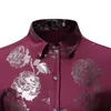 Camicie casual da uomo Camicia floreale rosa bianca Uomo Chemise Homme 2023 Moda Slim Fit manica lunga Abito da uomo Party Business