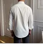 Herrklänningskjortor Spring Leisure British Business Shirt Design Män kuba krage Slim Solid White Camisa Social Masculina