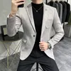 Мужские костюмы Blazers Deerskin Кожаная куртка повседневная стройная костюм Hombre Terno Masculino Clothing 6 Color 230209