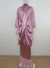 Robe Deux Pièces Musulman Islamique Abaya pour Femmes 2 Ensemble Lâche Hauts Croisés et Gland Ourlet Sling Costume Intérieur Soirée Tenues 230208