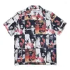 Camicie casual da uomo hawaiano WACKO MARIA Nero Street Fashion Uomo Donna Camicia oversize 1:1