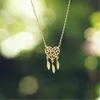 Pendant Necklaces 2023 Europe And America Fashion Necklace Origami Heart Shape Hollow Feather Neck Jewelry
