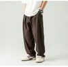 Pantaloni maschili autunno primavera Allseason casual morbido uomo solido maschi bottoni sciolti per tutta la corrispondenza gamba larga dritta