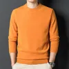 Męskie swetry 10 kolorów jesień i zima gruby okrągły okrągły sweter Sweter Sweter swobodny, ciepły dzianin sweter męski ubrania marki 230208