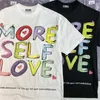 T-shirty męskie dobrej jakości kolorowy duży litera więcej sama miłość męskie koszule hip hop luźne okrągły szyjka T-shirty T-shirty bawełniane koszulki T230209