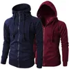 Men's Jackets Men's Jacket Autumn Winter Casual Slim Solid Windbreaker Coat Zip Up Hoodoes Warm Hooded Outwear S-3XL