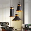 Lampes suspendues Loft Style américain Retro Industrial Lights Metal Iron Cover Bar Counter Single Head Aluminumceiling