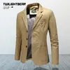 Mens Suits Blazers Male Spring Autumn Pure Cotton Solid Casual Blazer Men Clothing Outerwear Suit Jacket Coat 4XL ASZ3 230209