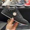 Fashion rivet designer low shoes skateboard shoes sneakers casual leisure color purplish blue white red gray size 38-45