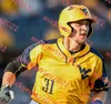 West Virginia Jersey Custom Stitched Tevin Tucker Ben Hampton Chris Sleeper Deaton Oak Evan Smith Alex Khan West Virginia Mountaineers Baseball Jerseys Mens Youth