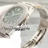 SF twf5711 324SC A324 automatisch herenhorloge Iced Out Paved Diamonds kast blauwe wijzerplaat stick markeringen zilver rosé gouden armband 2023 super editie eeuwigheid sieraden horloges