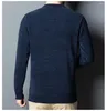 Men's Sweaters 1pcs Men's Winter Thickened Warm Casual Sweater Solid Color Pullover Knitted Bottoming Shirt Boy Christmas Gift