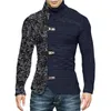 Sweaters voor heren herfst en winter heren mode kleurblokkerende stand-up kraag gebreide vest met lange mouwen zipper trui jas 230208