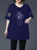 Kvinnors blusar 6xl Loose Women Spring Summer T-shirt Lady Fashion Corte Sleeve O-Neck Collar Star Printing Blusas Tops WY0712