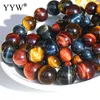 Strand High Quality Natural Tiger Eye Bracelets Stone Jewelry 10/12/14/16/18mm Multicolor Beads Bracelet Bangle For Women & Men Gift 7"