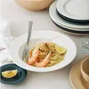 Plakalar Nordic Seramik Net Kırmızı Sofra Takımı Set Biftek Tabağı Makarna Batı Yemeği Ev Yemeği Çorbası Düz ​​Combinati
