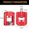 Pedales de bicicleta KOOTU Pedales de bicicleta plegables Pedal de bicicleta de aluminio completo 9/16 Pedal plegable universal Pedal de cojinete de sello rojo / plateado para Bmx 0208