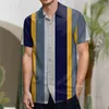 Magliette da uomo Camicia a maniche corte con risvolto con fibbia tascabile con stampa digitale 3D da uomo Stampa artistica Oversize Casual Vintage