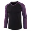 Men's T Shirts 2023 Autumn Contrast Color Raglan Sleeve T-shirt Men Long Basic Tops Tshirt Pullover Spring Oversize Clothes