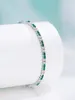 Elegant 925 Sterling Silver Zircon Crystal Tennis Bracelet Women's Geometric Square Diamond Bracelets Wedding Thin Chain Jewelry