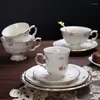 Чашки блюдцы керамическая ручная нарисованная чайная чашка и блюдца устанавливают европейский винтажный завтрак молочный кофе с лобкой для посуды.