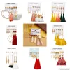 Dangle Chandelier Bohemian Mix Stud Earring For Women Fashion Long Tassel Fringe Sets Female Flower Heart Es1D045 Drop Delive Dhzmo