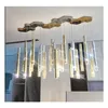 Lampy wiszące jadalnia LED oświetlenie żyrandol Nowoczesne nordyckie złoto/sier kombinowany mieszkający dom do dekoracji barowy lampy dostawy Dhbns