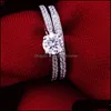 Anelli a fascia Pretty Set For Women Men Bijoux Femme Fashion Jewelry Crystal Engagement Wedding Drop Delivery Dh53J