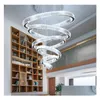 Kroonluchters moderne kroonluchter voor woonkamer grote el hall trap led kristal ronde ringen verlichtingsarmaturen home decor lamp druppel de dh1fh