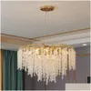 Lustres De Luxe Salon Décoration Lustre En Cristal Moderne Lumières Suspendues Pour Chambre Cristal Lampen Drop Delivery Lighting Dhxdc